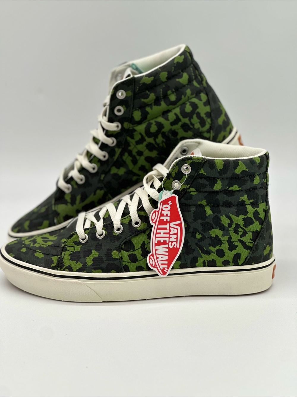 Vans High-Top Sneakers in Green Leopard Camo